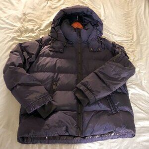 SAM. glacier quilted down coat - Navy - Men XL - Detachable hood
